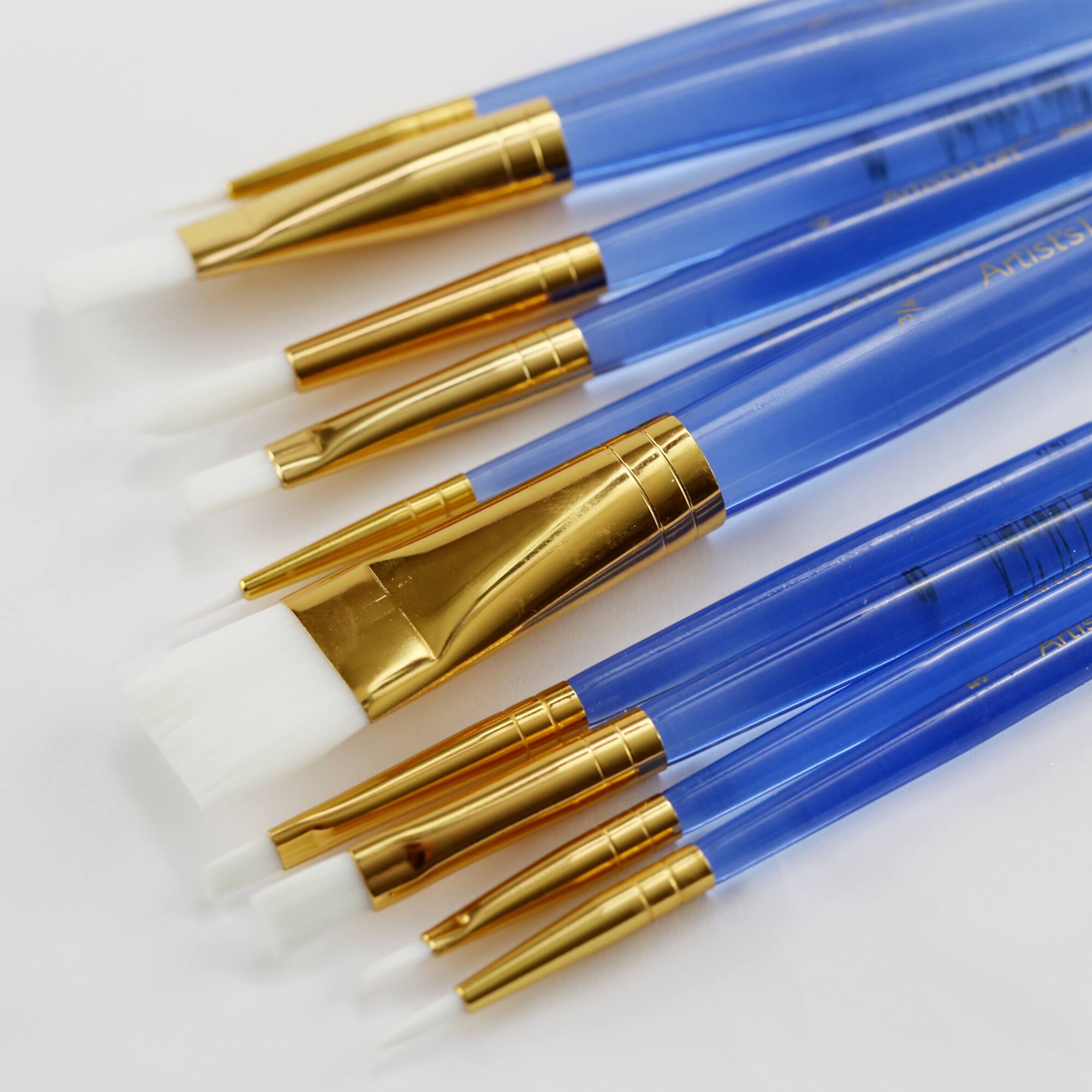 White Synthetic Acrylic Round & Flat 10 Piece Brush Combo By Artist's Loft® Necessities™